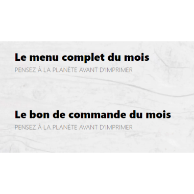 Plats + soupe du mois de juillet